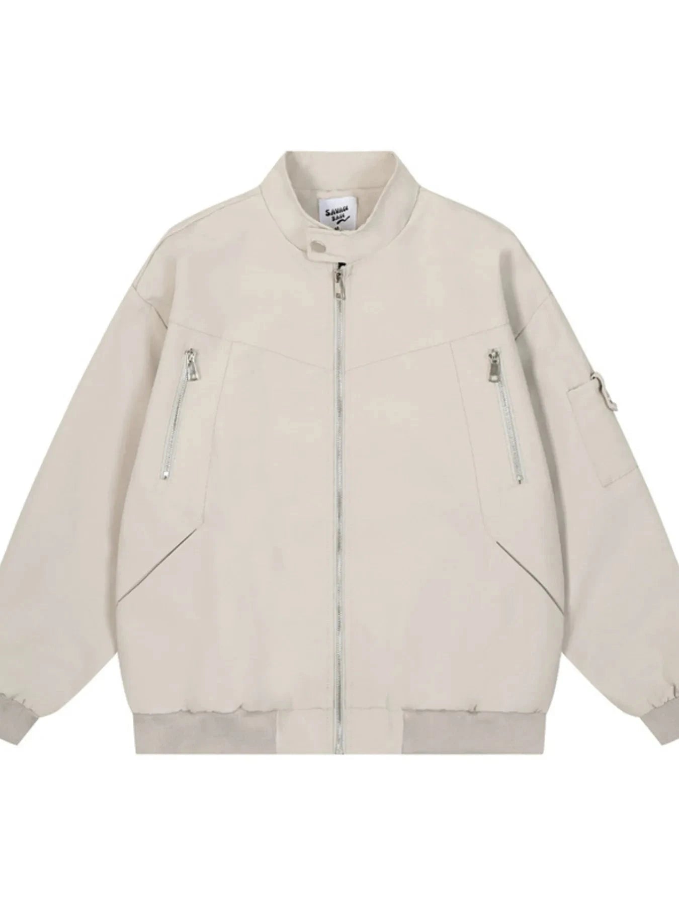 Men's Zip Up Long Sleeve Jacket Apricot / S
