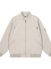Men's Zip Up Long Sleeve Jacket Apricot / S