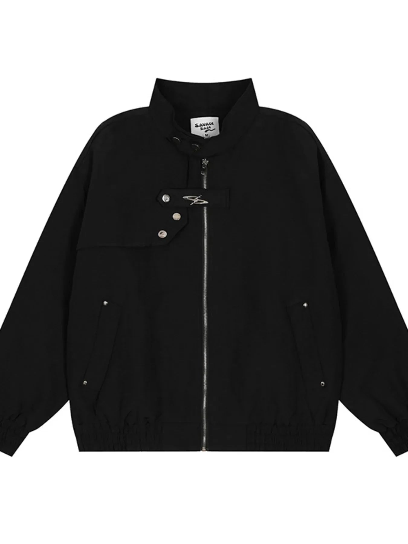 Men's Zip Up Long Sleeve Jacket Black / M
