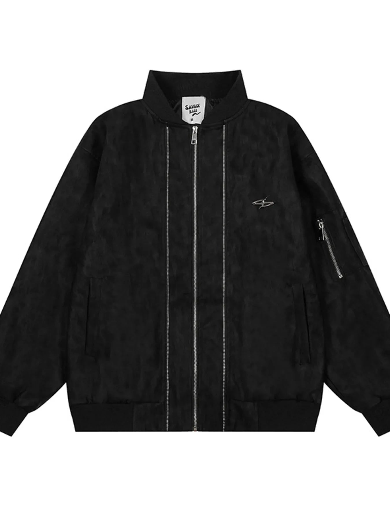 Men's Zip Up Long Sleeve Jacket Black / M