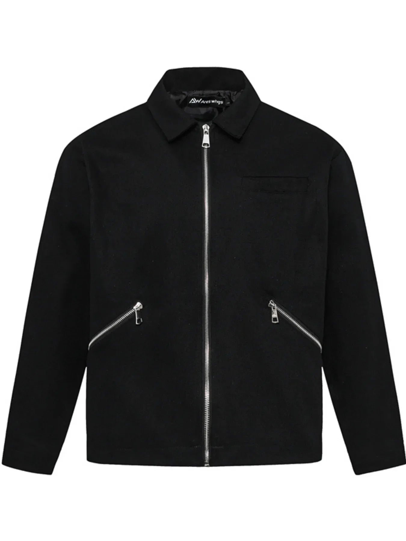 Men's Zip Up Long Sleeve Jacket Black / M