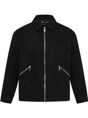 Men's Zip Up Long Sleeve Jacket Black / M