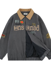 Men's Zip Up Long Sleeve Jacket Dark Gray / M