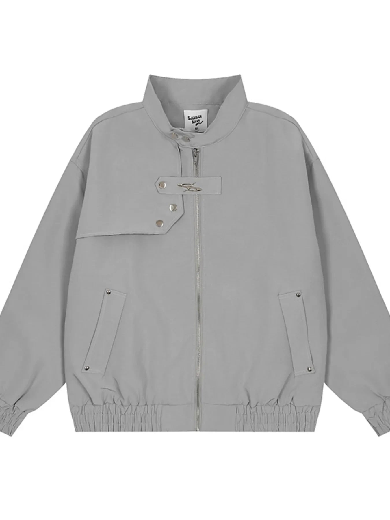 Men's Zip Up Long Sleeve Jacket Gray / M
