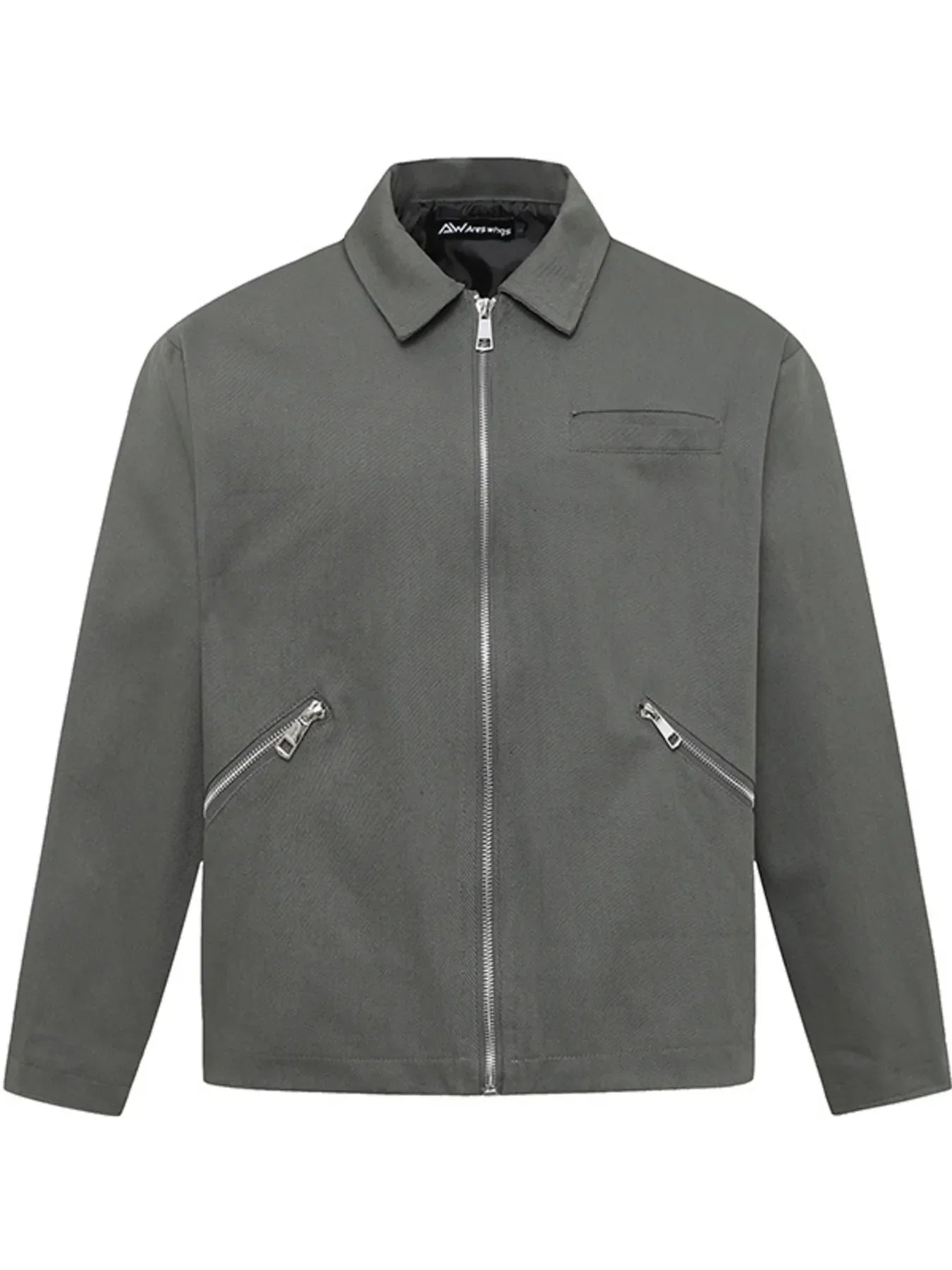 Men's Zip Up Long Sleeve Jacket Grey / M