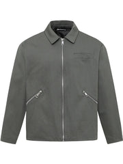 Men's Zip Up Long Sleeve Jacket Grey / M