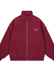 Men's Zip Up Long Sleeve Jacket Red / M
