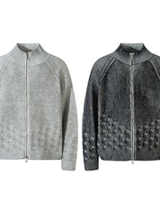 Men's Zip-Up Ribbed Cardigan