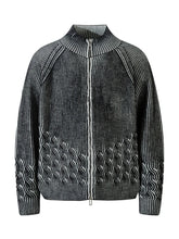 Men's Zip-Up Ribbed Cardigan Black / M