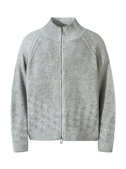 Men's Zip-Up Ribbed Cardigan Gray / M