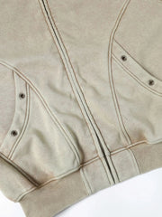 Men's Zip Up Washed Hoodie
