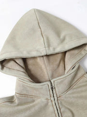 Men's Zip Up Washed Hoodie