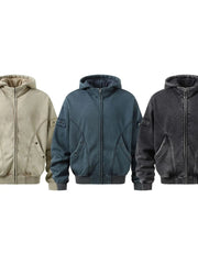 Men's Zip Up Washed Hoodie
