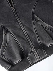 Men's Zip Up Washed Hoodie