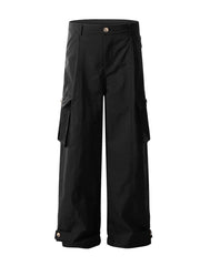 Men' Wide Leg Cargo Pants Black / S