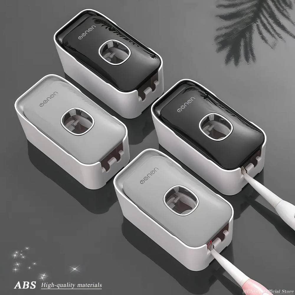 MENGNI Automatic Toothpaste Dispenser with Toothbrush Holder - Wall Mounted Bathroom Accessories Set