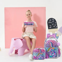 Mermaid-themed Girls' Backpack Set with Matching Lunch Box