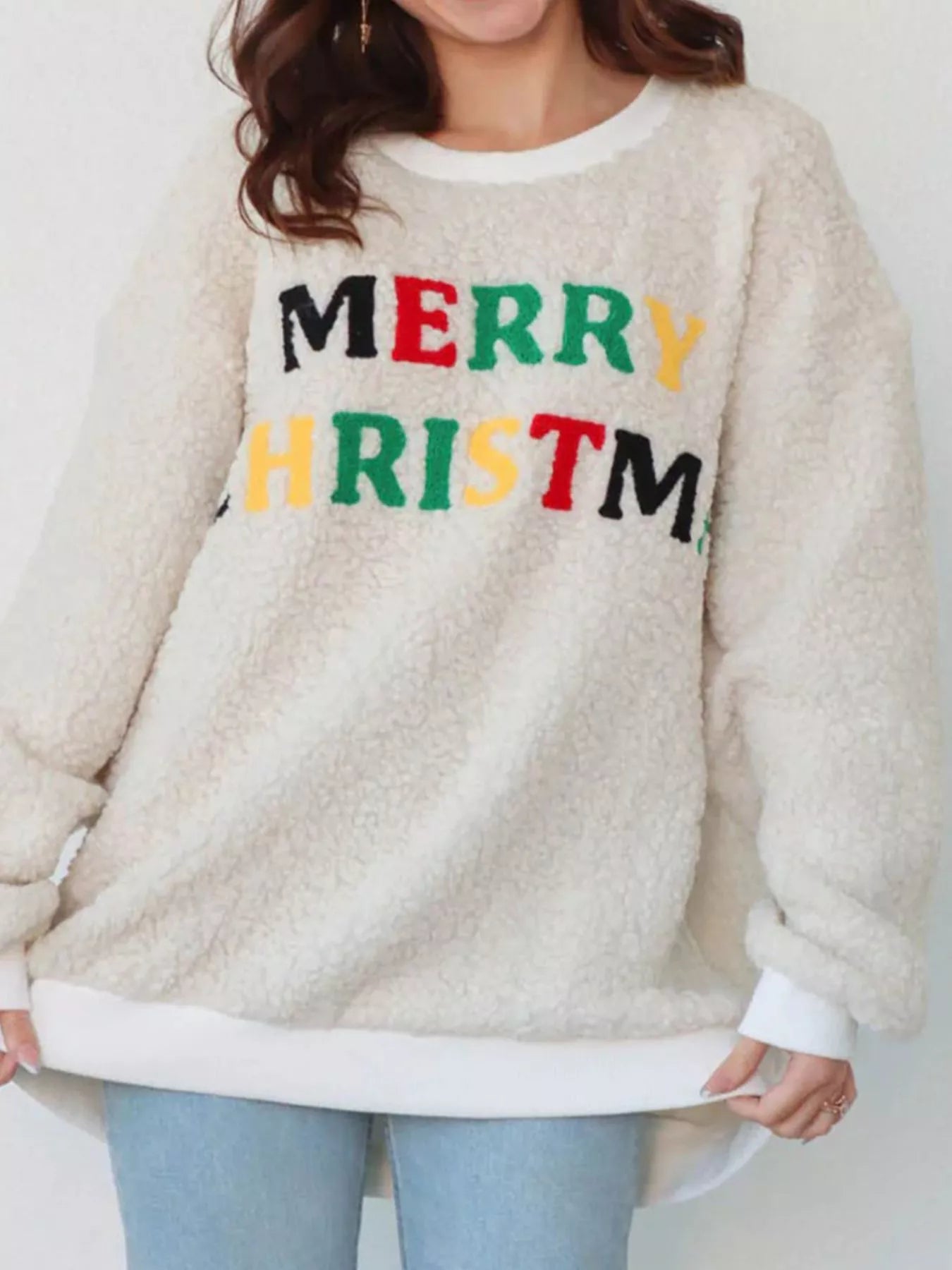 Merry Christmas Sherpa Fleece Sweatshirt