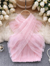 Mesh Backless Wrapped Top MAX SIZE / Pink