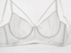 Mesh Embroidered Bra Panty Set