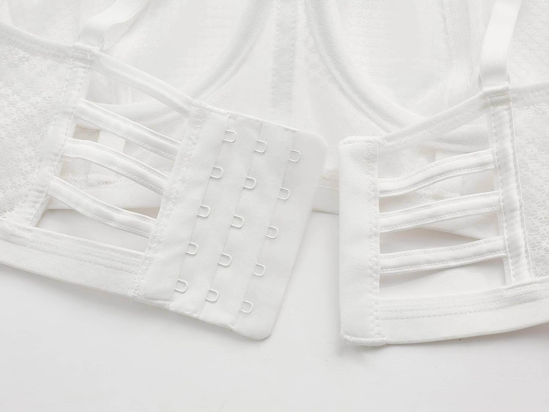 Mesh Embroidered Bra Panty Set