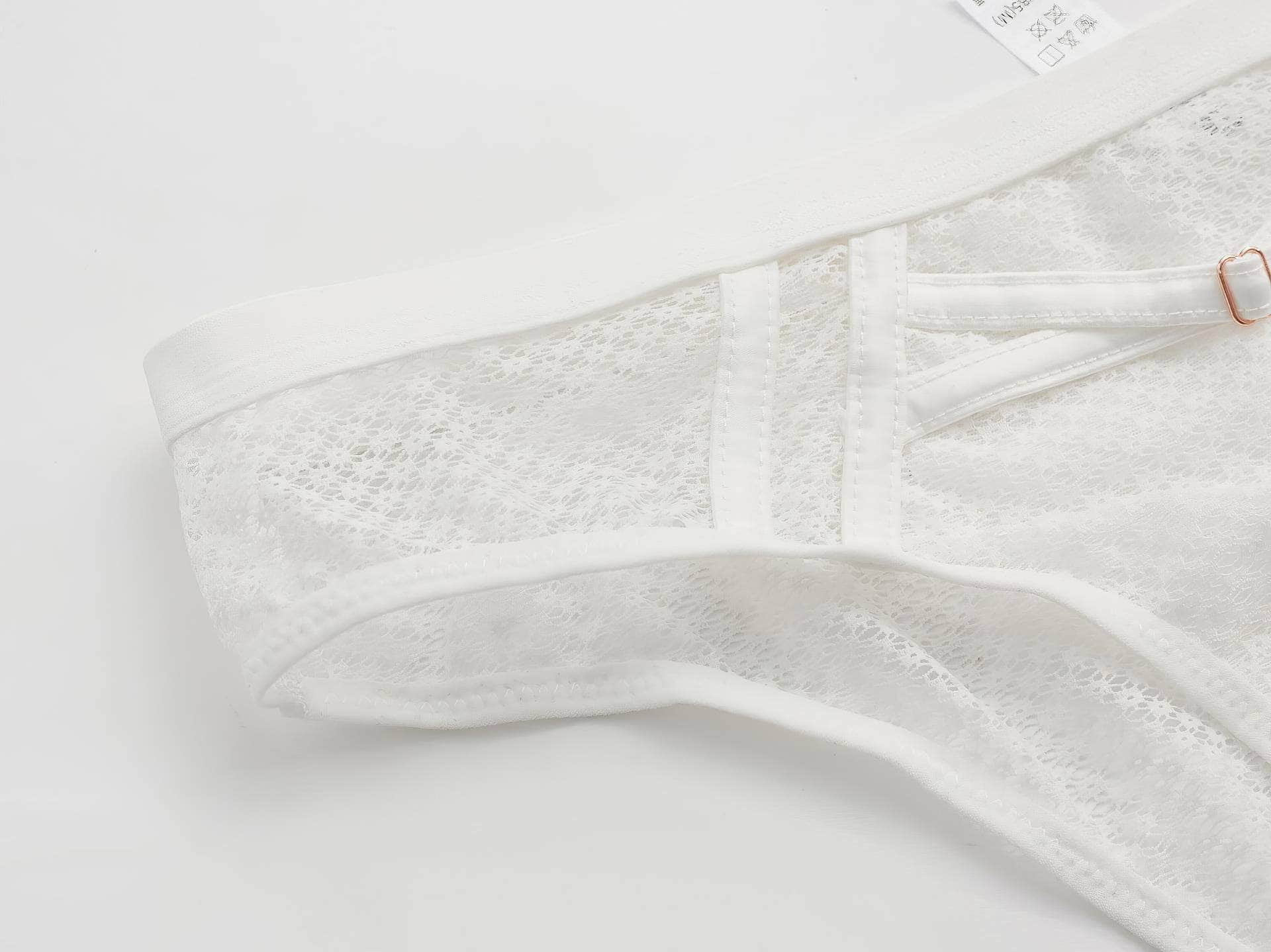 Mesh Embroidered Bra Panty Set