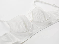 Mesh Embroidered Bra Panty Set