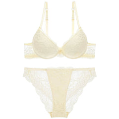 Mesh Scalloped Lace Detailed Double Strap Panty Set 70A / Ivory