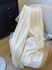 Mesh Wide Leg Pants Ivory / S