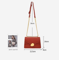 Metal Embellished Luxury Handbag with Chain Strap