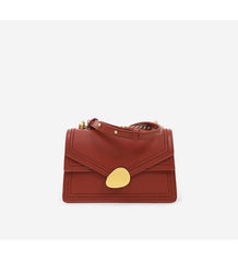 Metal Embellished Luxury Handbag with Chain Strap Cinnamon