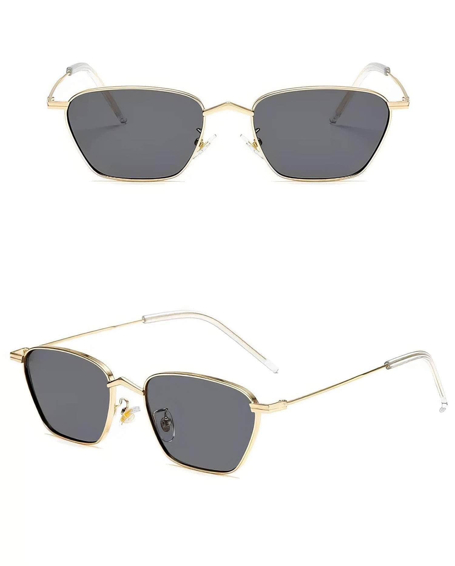 Metal Square Eyewear Gray/Gold / Resin