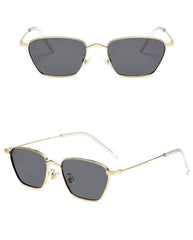 Metal Square Eyewear Gray/Gold / Resin