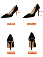 Metallic Balls Detailed Suede Pumps