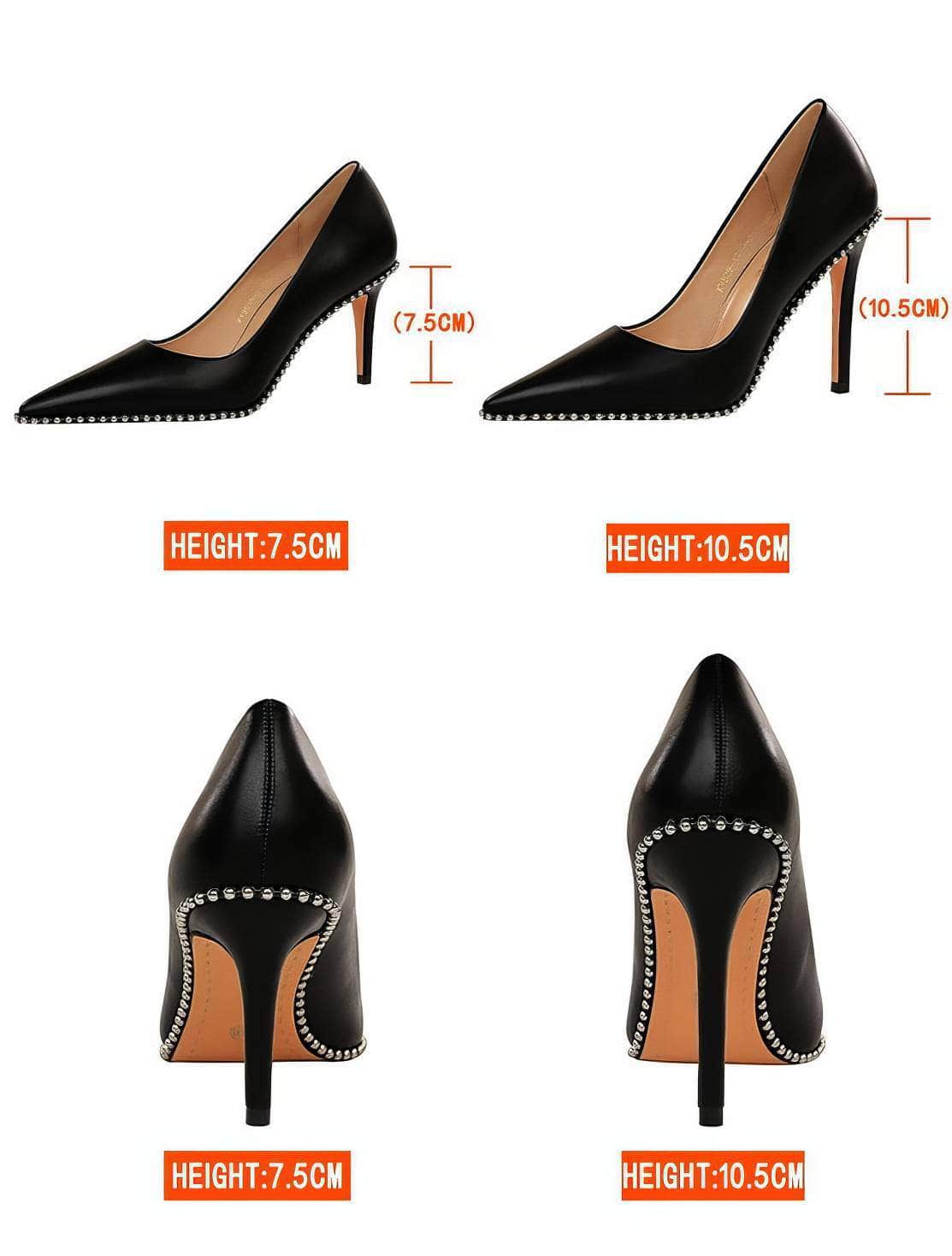 Metallic Bead Detailed Court Stilettos