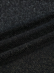 Metallic Glitter Mesh Long Sleeve Top