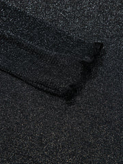 Metallic Glitter Mesh Long Sleeve Top