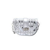 Metallic Silver Quilted Shoulder Bag