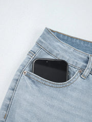 Mid Rise Ankle-Length Distressed Skinny Jeans