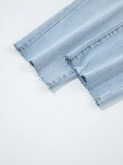Mid Rise Ankle-Length Distressed Skinny Jeans