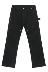 Mid Rise Baggy Jeans with Pockets Black / S