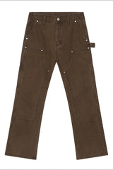 Mid Rise Baggy Jeans with Pockets Chocolate / S