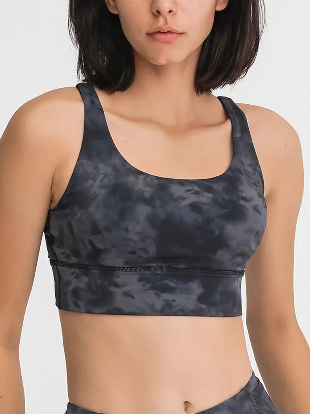 Millennia Crisscross Scoop Neck Active Tank Dark Gray / 4