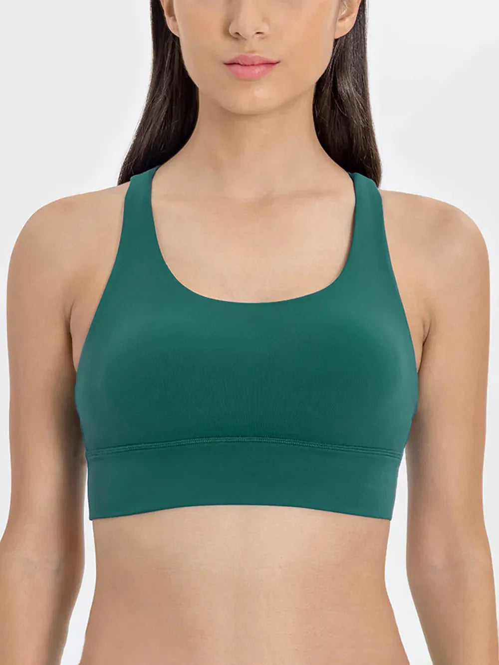 Millennia Crisscross Scoop Neck Active Tank Dark Green / 4