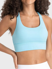 Millennia Crisscross Scoop Neck Active Tank Pastel Blue / 4