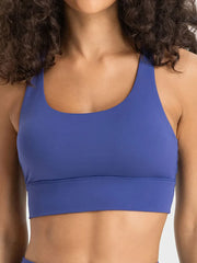 Millennia Crisscross Scoop Neck Active Tank Royal Blue / 4