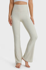 Millennia Elastic Waist Flare Yoga Pants White / 4
