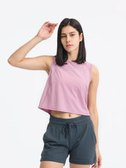 Millennia Round Neck Cropped Active Tank Dusty Pink / 4