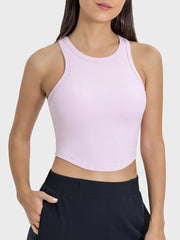 Millennia Round Neck Racerback Active Tank Blush Pink / 4