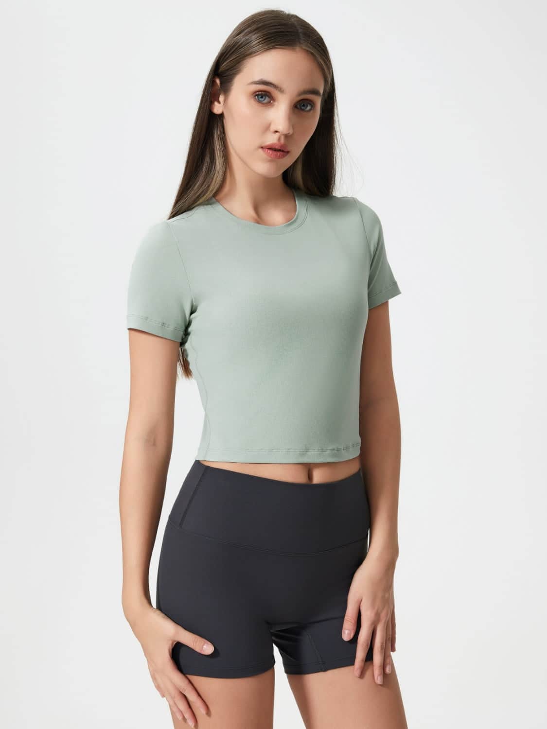 Millennia Round Neck Short Sleeve Active T-Shirt Sage / 12